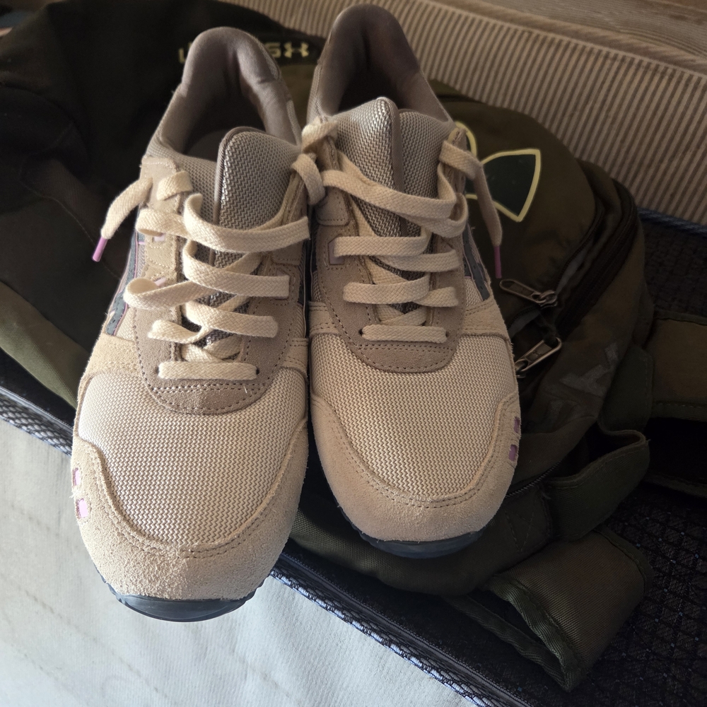 Asics Tan and Gray Athletic Shoes
